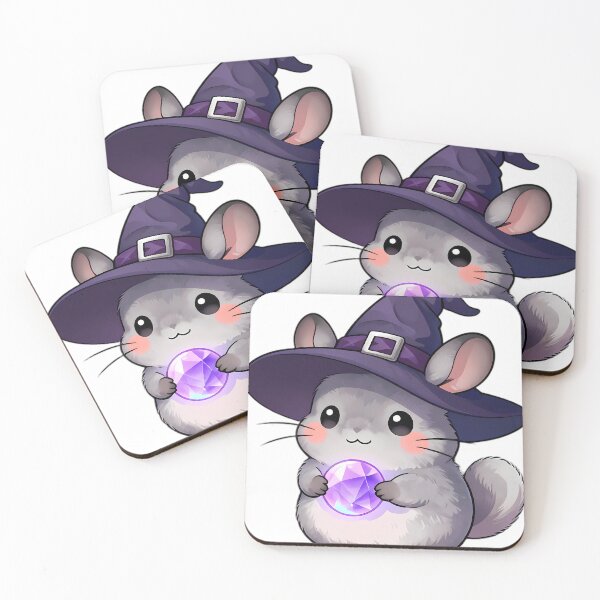 Item preview, Cute Fluffy Chinchilla Apprentice Witch with Lavender Crystal Orb designed and sold by pumsquare.