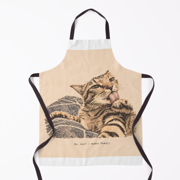 Item preview, Grooming Tabby Cat Licking Paw: Vintage Linocut designed and sold by HowHoFamily.