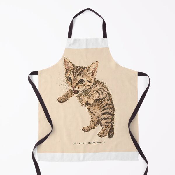 Item preview, Playful Tabby Kitten Jumping: Vintage Linocut designed and sold by HowHoFamily.