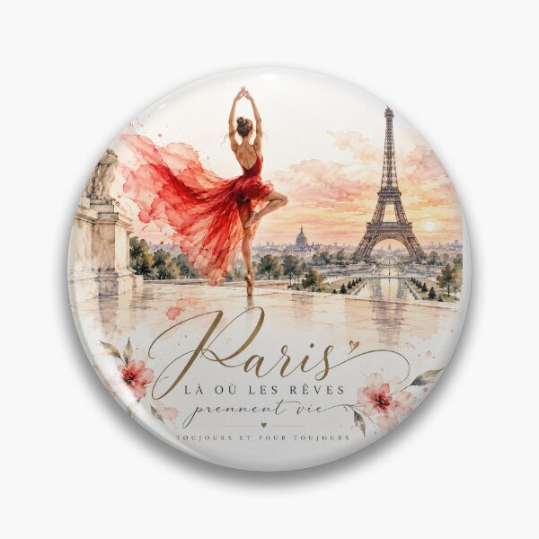 Item preview, Paris Ballerina Eiffel Tower Watercolor Art designed and sold by NoExcusesTraveller .