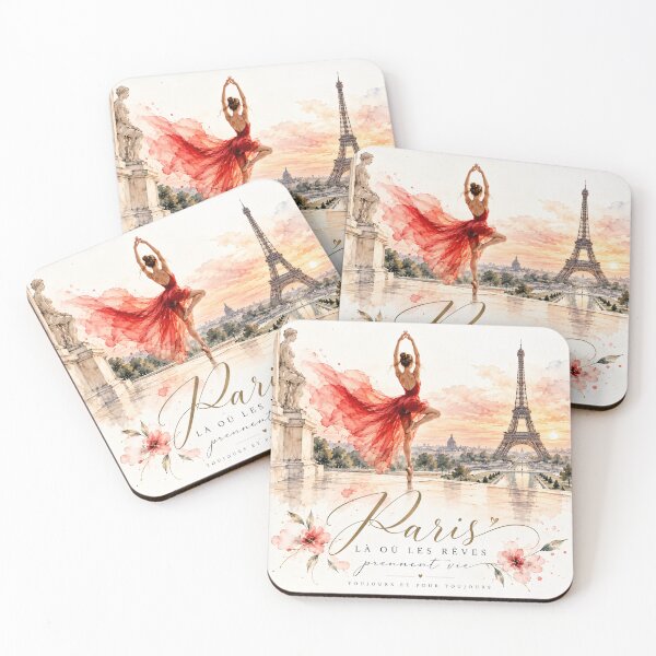 Item preview, Paris Ballerina Eiffel Tower Watercolor Art designed and sold by NoExcusesTraveller .
