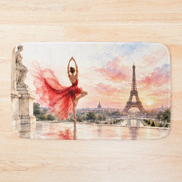 Item preview, Paris Ballerina Eiffel Tower Watercolor Art designed and sold by NoExcusesTraveller .