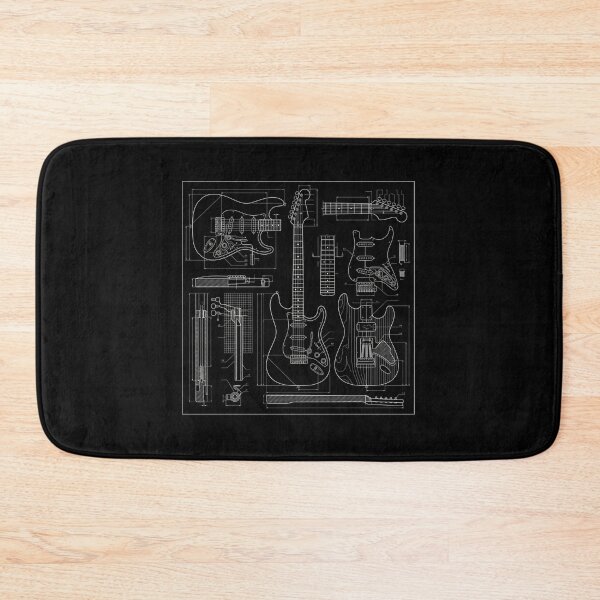 Item preview, Electric Guitar Technical Blueprint Schematic Art designed and sold by AZABSTORE.