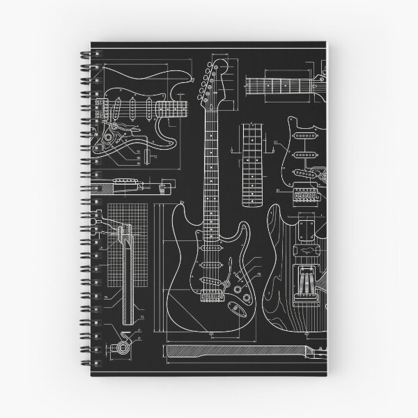 Item preview, Electric Guitar Technical Blueprint Schematic Art designed and sold by AZABSTORE.