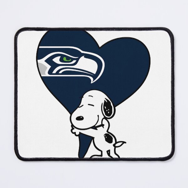Item preview, Snoopy Hugging Seahawks Heart designed and sold by PlayfuCritters.