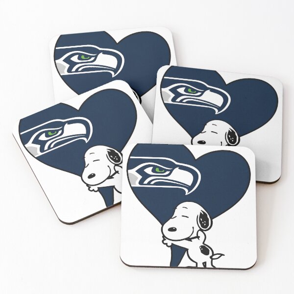 Item preview, Snoopy Hugging Seahawks Heart  designed and sold by PlayfuCritters.