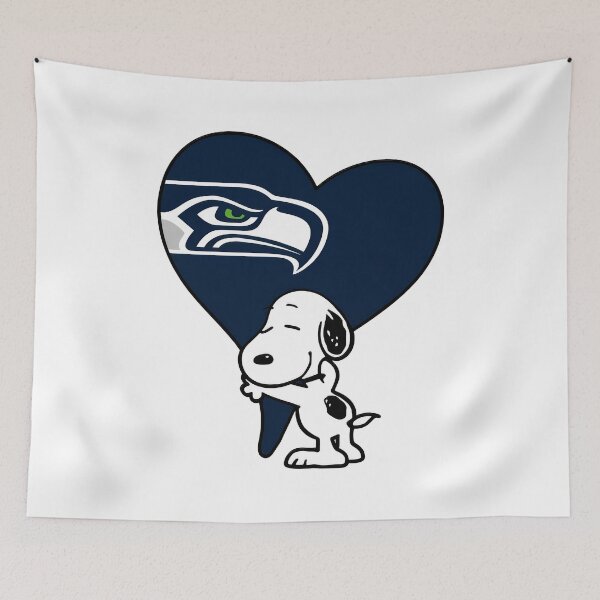Item preview, Snoopy abrazando el corazón de los Seahawks designed and sold by PlayfuCritters.