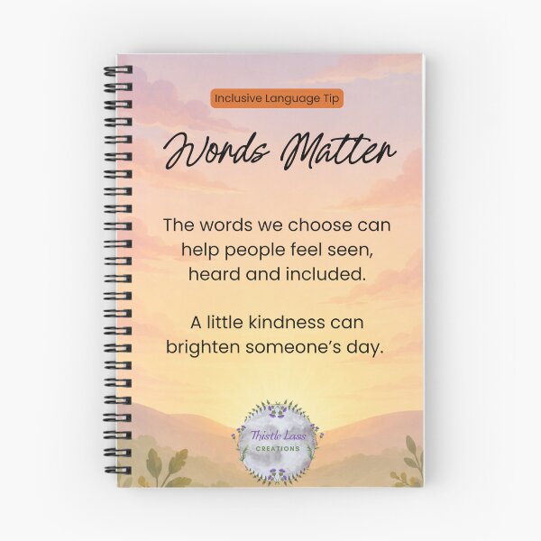 Item preview, Inclusive Language: Words Matter Poster designed and sold by ThistleLassC.