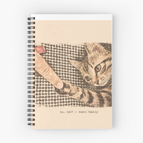 Item preview, Tabby Kitten Touching Finger: Vintage Linocut designed and sold by HowHoFamily.
