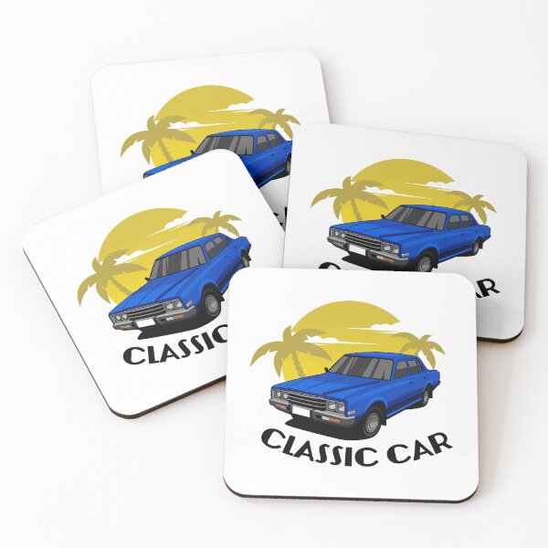 Item preview, Vintage Blue Classic Car Retro Tropical Sunset designed and sold by wisnubayuaji.