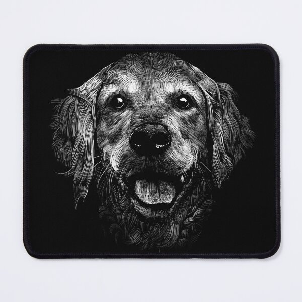 Item preview, Golden Retriever Monochrome Sketch Dog Portrait Art designed and sold by Hilal-Studio.