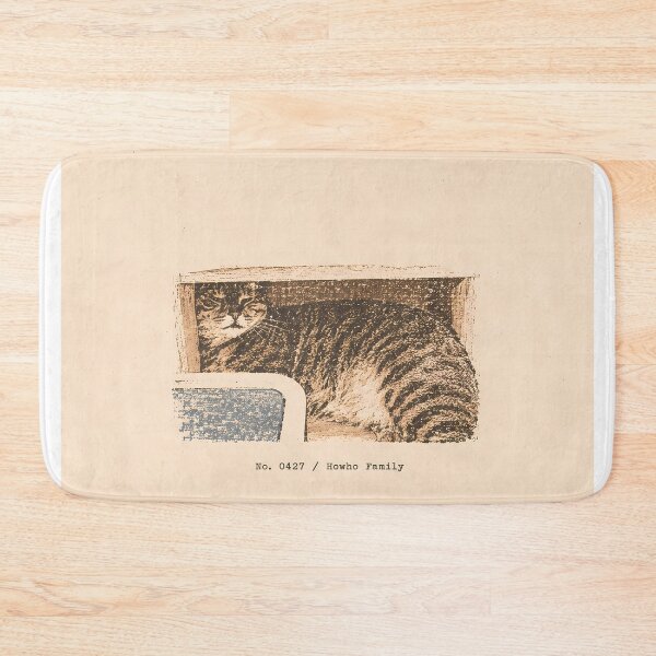 Item preview, Sleepy Tabby Cat in Box: Vintage Linocut designed and sold by HowHoFamily.