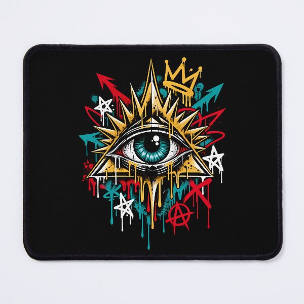Item preview, Vibrant All-Seeing Eye Graffiti Art with Intense Chaotic Elements designed and sold by potseed21.