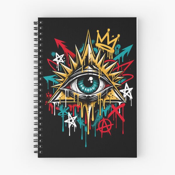Item preview, Vibrant All-Seeing Eye Graffiti Art with Intense Chaotic Elements designed and sold by potseed21.