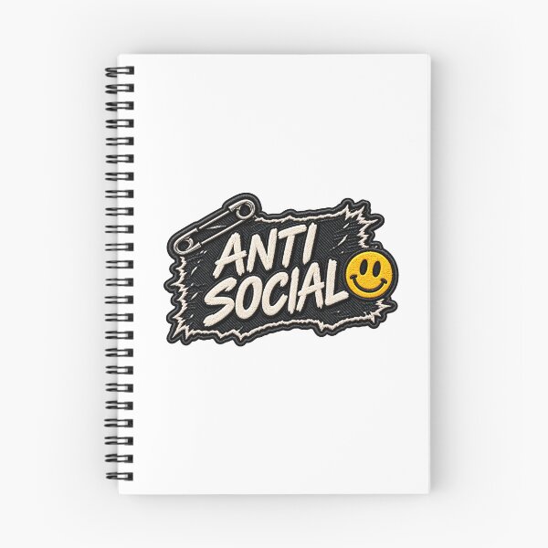 Item preview, Anti Social – Funny Introvert Smiley Punk Patch designed and sold by Abidel.