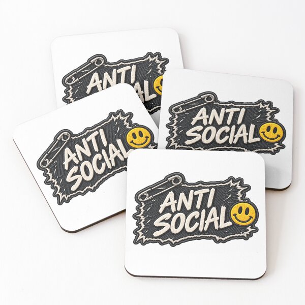 Item preview, Anti Social – Funny Introvert Smiley Punk Patch designed and sold by Abidel.