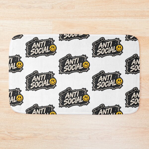 Item preview, Anti Social – Funny Introvert Smiley Punk Patch designed and sold by Abidel.