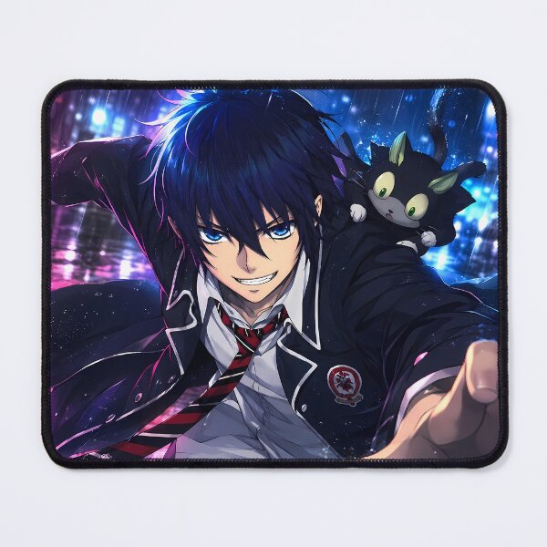 Item preview, Rin Okumura Blue Exorcist Neon Rain Chase with Kuro designed and sold by SolenneAzur.