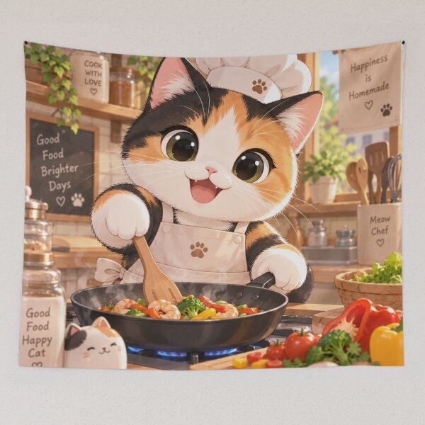 Item preview, Gatitos y cocina designed and sold by BlackDotBunny.