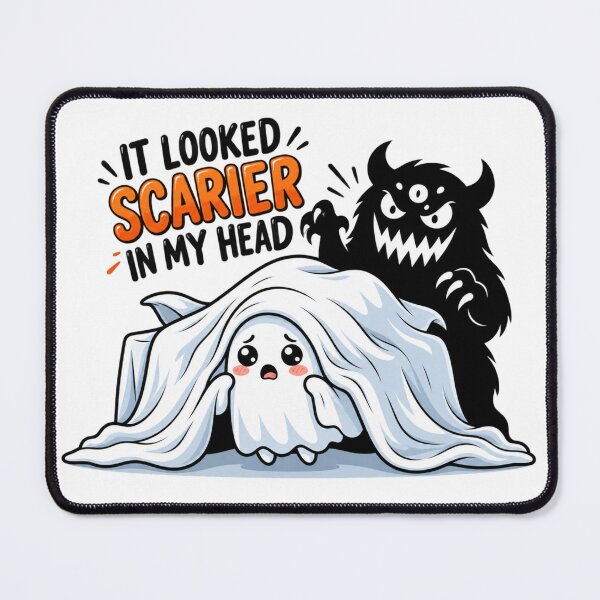 Item preview, It Looked Scarier in My Head – Cute Scared Ghost Halloween Humor designed and sold by MrDev.