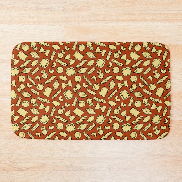 Item preview, Hand drawn pasta shapes on deep red background designed and sold by HappyHannahArt.