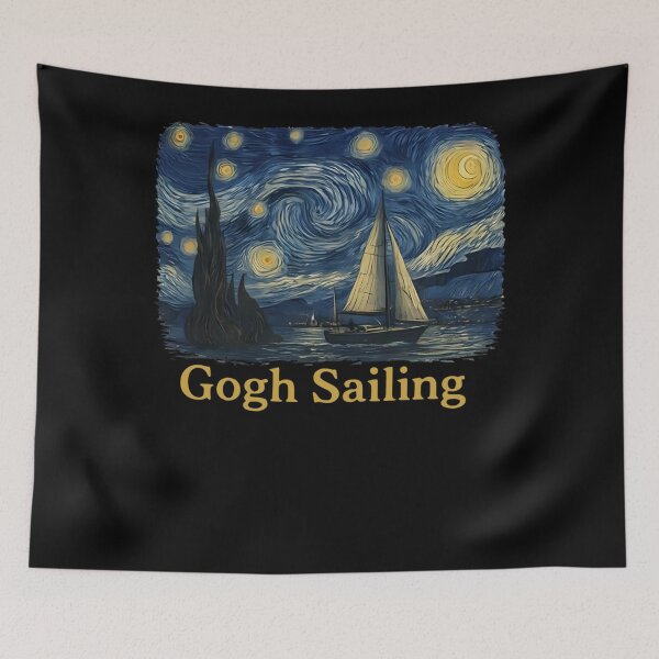 Item preview, Gogh Sailing Sailor Sailboat Van Gogh Boating Starry Night designed and sold by PaigeWoodShop.