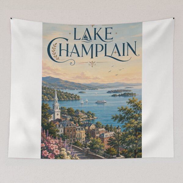Item preview, Lake Champlain Waterfront and Historic New England Town designed and sold by Places On Earth.