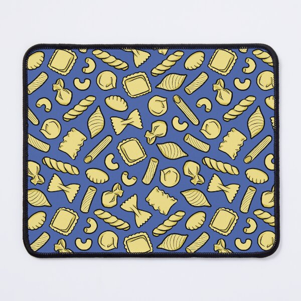 Item preview, Hand drawn pasta shapes on blue background designed and sold by HappyHannahArt.
