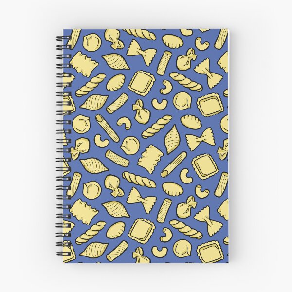 Item preview, Hand drawn pasta shapes on blue background designed and sold by HappyHannahArt.