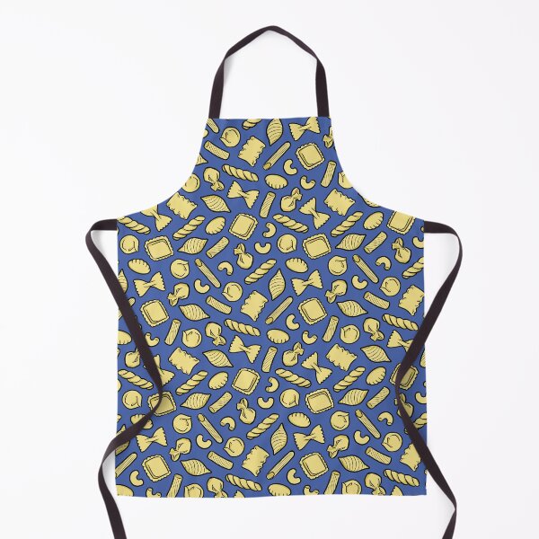 Item preview, Hand drawn pasta shapes on blue background designed and sold by HappyHannahArt.