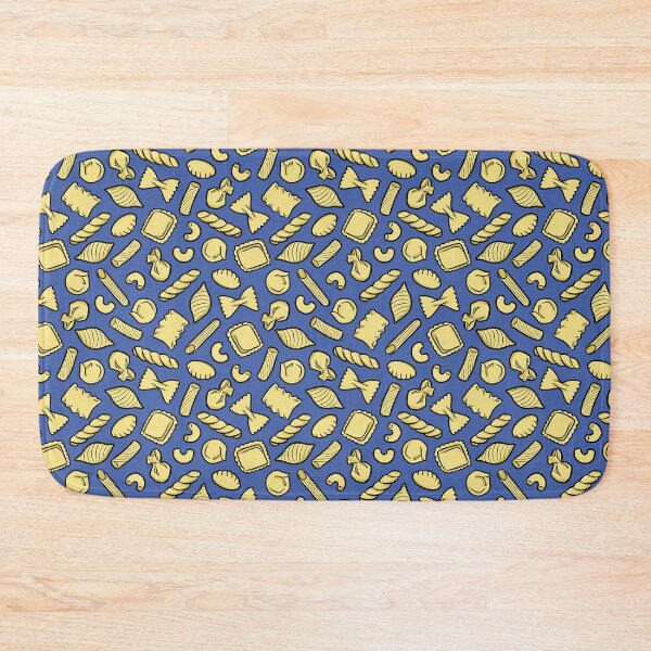 Item preview, Hand drawn pasta shapes on blue background designed and sold by HappyHannahArt.