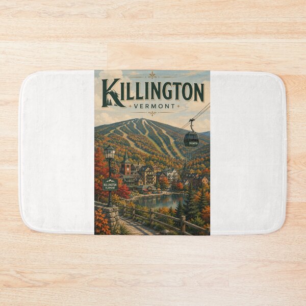 Item preview, Killington Vermont Mountain Village and Autumn Gondola designed and sold by Places On Earth.