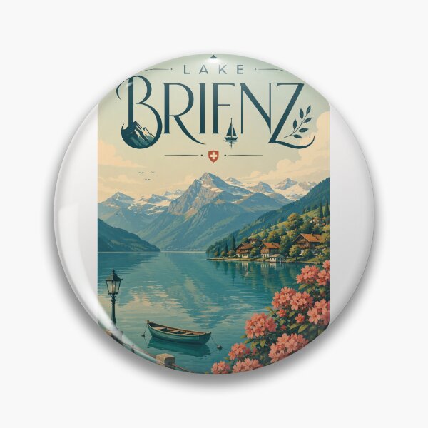 Item preview, Lake Brienz Switzerland Alpine Waterfront and Bernese Oberland Mountains designed and sold by Places On Earth.