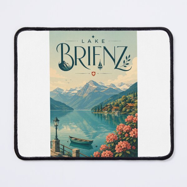 Item preview, Lake Brienz Switzerland Alpine Waterfront and Bernese Oberland Mountains designed and sold by Places On Earth.