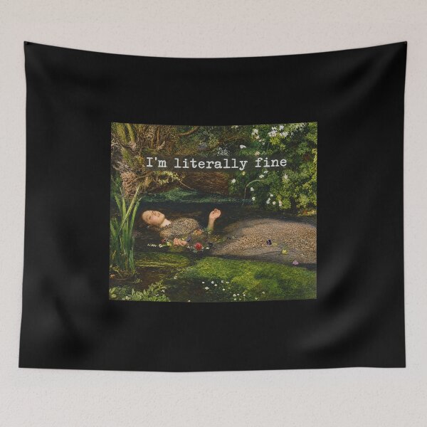 Item preview, I'm Literally Fine Floating Woman Art Remix designed and sold by EmilianoBogan.