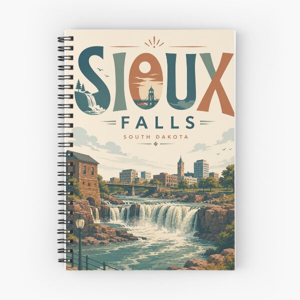 Item preview, Sioux Falls South Dakota Big Sioux River Waterfalls and Downtown Skyline designed and sold by Places On Earth.