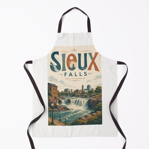Item preview, Sioux Falls, Dakota del Sur: Grandes cascadas del río Sioux y el horizonte del centro de la ciudad. designed and sold by Places On Earth.