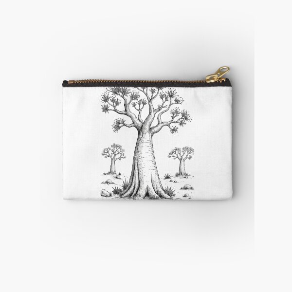 Item preview, Ancient Baobab Tree Monochrome Botanical African Landscape Art Design designed and sold by inkoutninja.