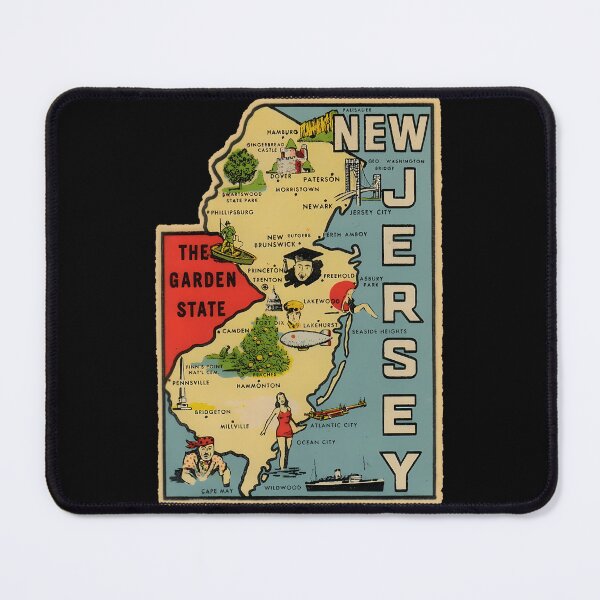 Item preview, Vintage New Jersey Map designed and sold by carbinzubaudr.