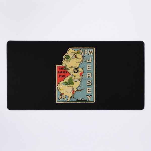 Item preview, Vintage New Jersey Map designed and sold by carbinzubaudr.