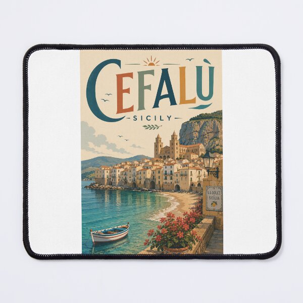 Item preview, Cefalù Sicily Cathedral Waterfront beneath La Rocca designed and sold by Places On Earth.