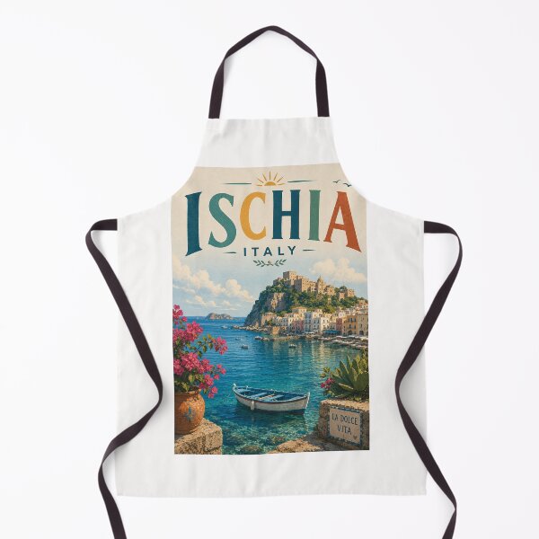 Item preview, Ischia Italy Mediterranean Harbour and Aragonese Castle Coast designed and sold by Places On Earth.