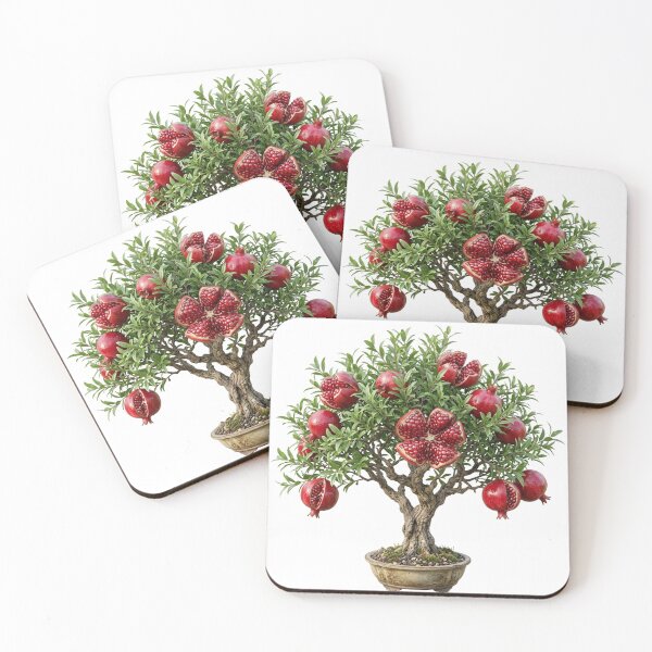 Item preview, 3D Realistic Pomegranate Tree Ruby Jewel Fruit Botanical Art designed and sold by meghnad.