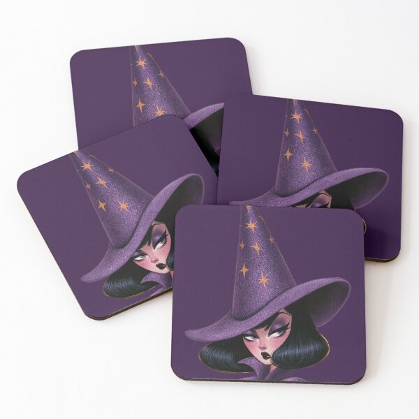 Item preview, retro pinup purple witch designed and sold by The Retro Stop.