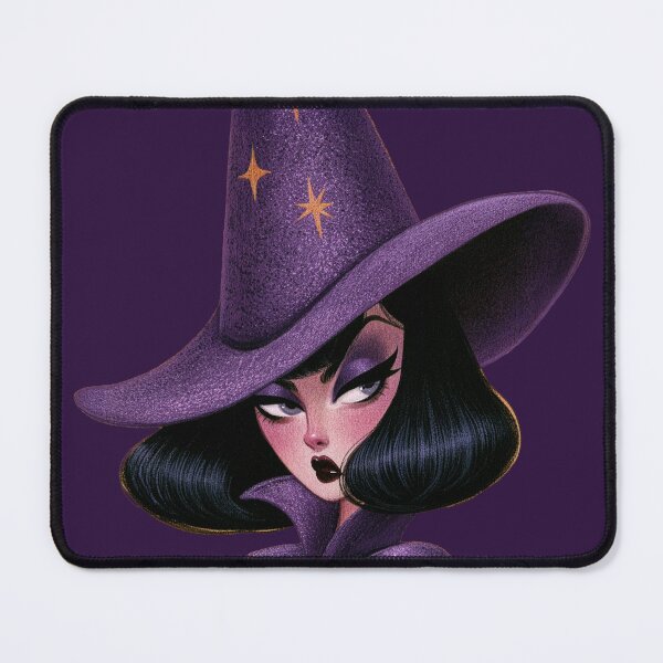 Item preview, retro pinup purple witch designed and sold by The Retro Stop.