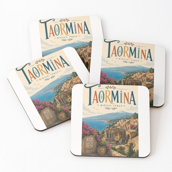 Item preview, Taormina Sicily with Ancient Greek Theatre and Mount Etna designed and sold by Places On Earth.