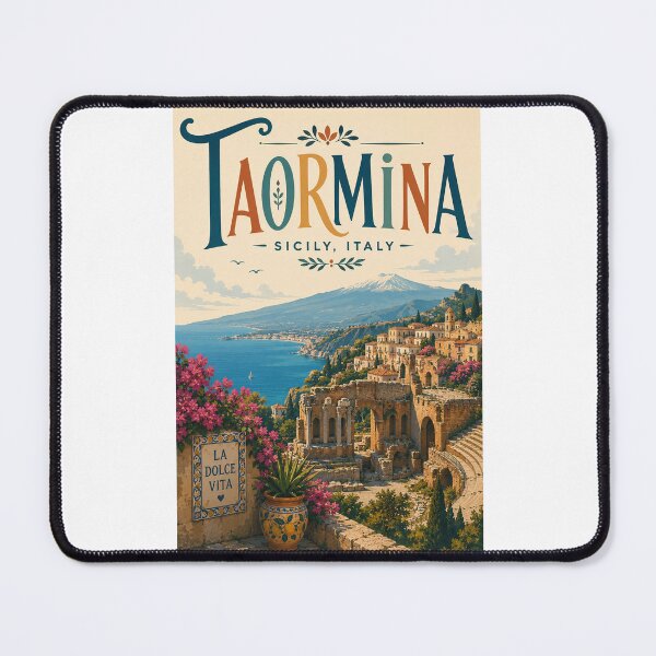 Item preview, Taormina Sicily with Ancient Greek Theatre and Mount Etna designed and sold by Places On Earth.