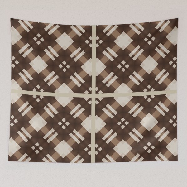 Item preview, Brown and cream geometric pattern with diamond shapes designed and sold by PenguinWinter.