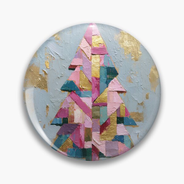 Item preview, Colorful Impasto Palette Knife Christmas Tree Art designed and sold by colorful-white.