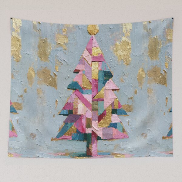 Item preview, Colorful Impasto Palette Knife Christmas Tree Art designed and sold by colorful-white.